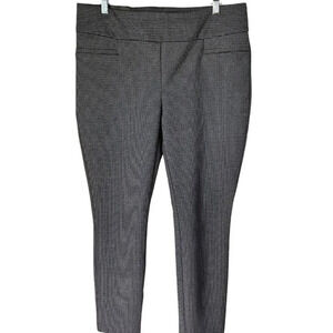 Dalia Gray Black Herringbone Pull On Cropped‎ Pants Size Large New With Tag